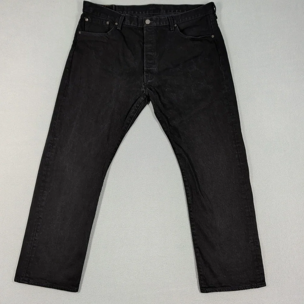 Levi's 501 Jeans Men 40x30 Black Original Fit Straight Leg Denim Pants Casual